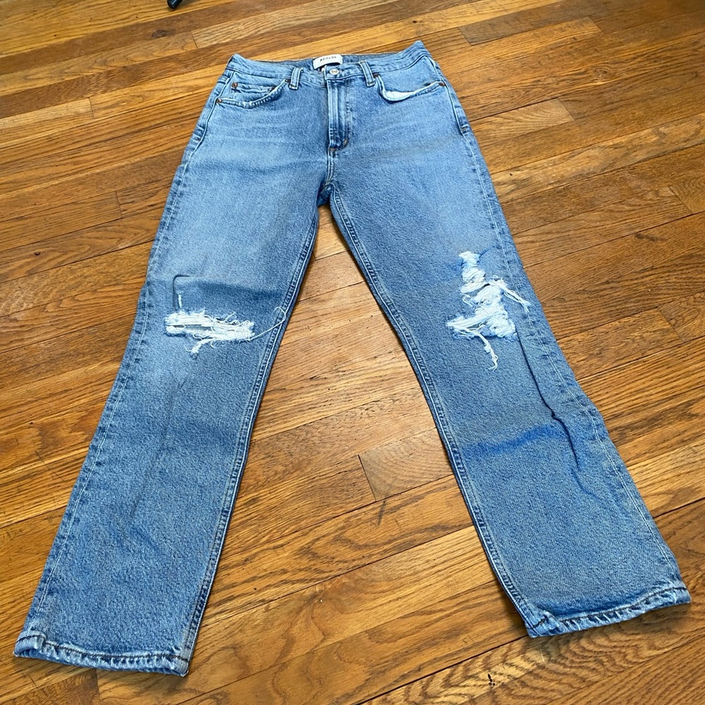 AGOLDE Wilder Distressed Straight-Leg Jeans – Size 26 - Picture 3 of 9